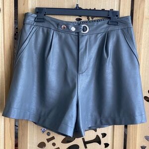 Faux Leather Gray Women's Shorts Size L